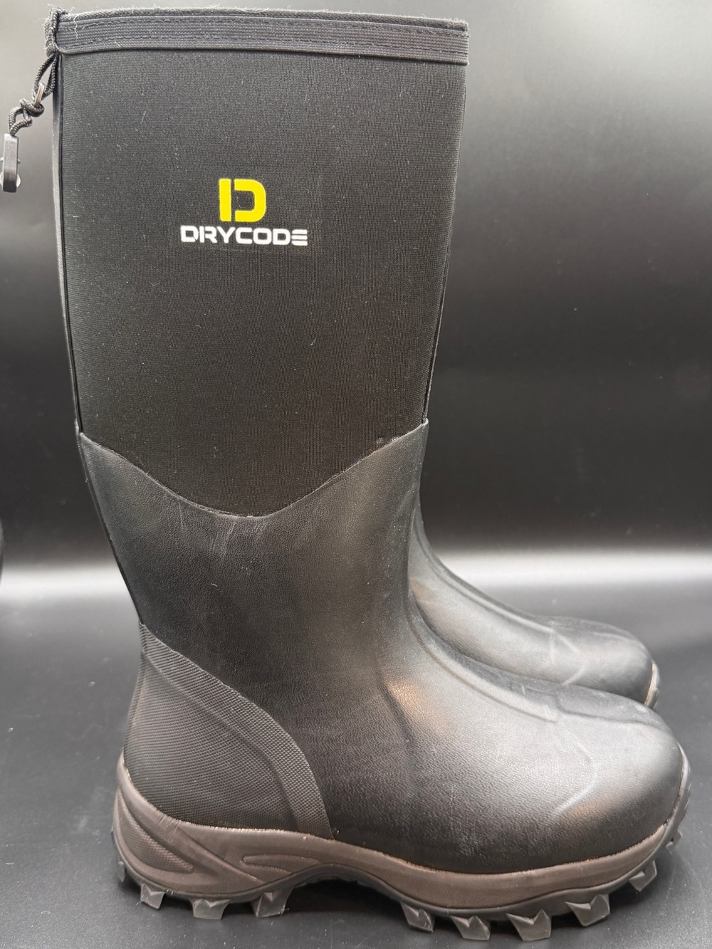 DRYCODE waterproof rubber muck boots women’s 7 men’s 6 black insulated